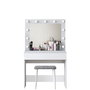 Hanah Home Mesa de Maquillaje Blanca con Espejo y Puf